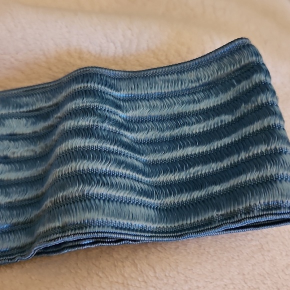 Vtg 1970s Tropical Shell World Blue Stretch Abalone Buckle Mermaid Festival Belt main image 6